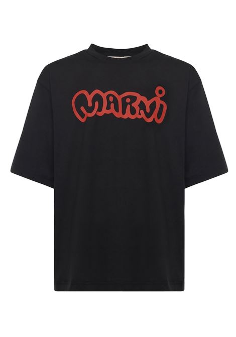 logo tee man black MARNI | HUMU0223WP USCY53LON99